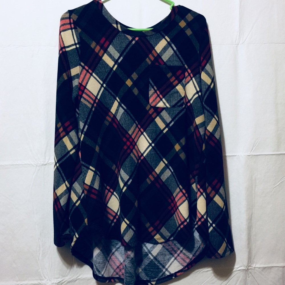 12pm by Mon Ami USA long sleeve plaid shirt sz Lar